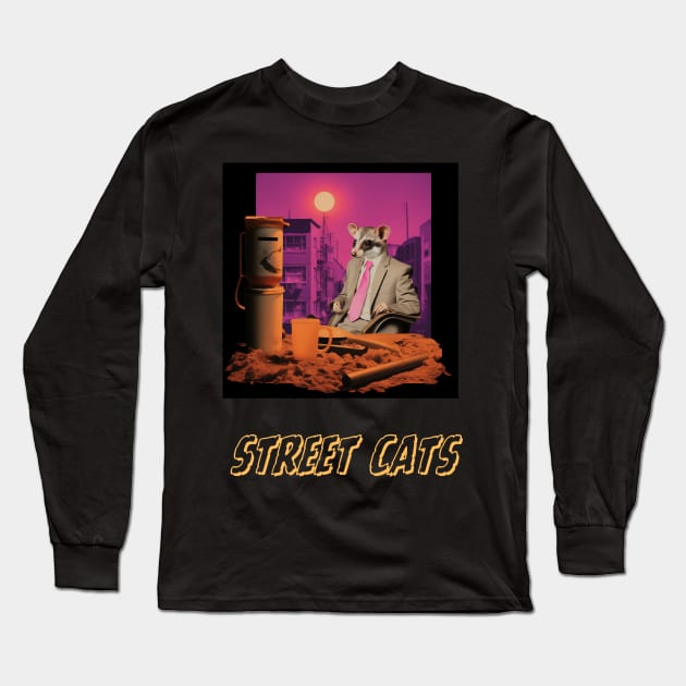 street cats Long Sleeve T-Shirt by vaporgraphic